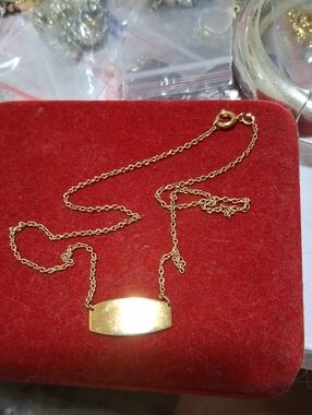 Gold Bar Pendant Necklace - Women